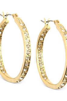 Anne Klein Goldtone Glasscrystal Hoop Earrings - Lyst