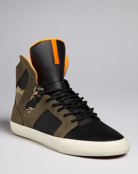 Supra Pilot Camo Detail High Top Sneakers in Green for Men (camo) | Lyst