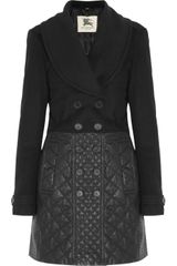 Burberry Wool Blend and Quilted Leather Coat