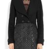 Burberry Wool Blend and Quilted Leather Coat in Black - Lyst