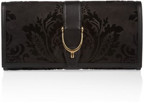 gucci black suede clutch