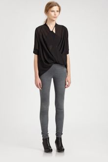 Helmut Lang Patina Stretch Leather Pants - Lyst