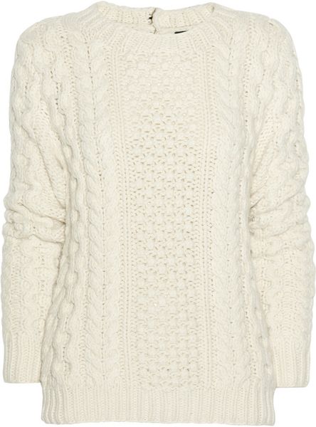 Joseph Cableknit Wool and Cashmere Blend Sweater in Beige - Lyst