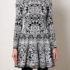 Alexander Mcqueen Bicolour Flower Jacquard Dress in White (black) - Lyst
