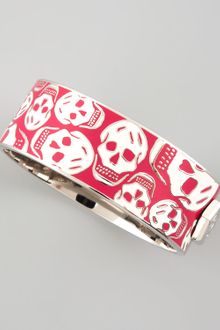 Alexander McQueen Medium Enamel Skull Bracelet - Lyst