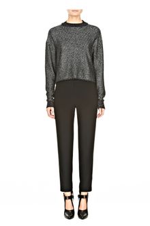 Alexander Wang Cropped Double Neck Pullover - Lyst