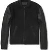 Alexander Wang Wool Blend and Nubuck Bomber Jacket in Black for Men - Lyst