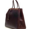 Fendi Contrasting Leather Shopper Bag in Brown - Lyst