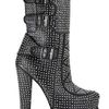 Jeffrey Campbell Sirius Black Leather Studded Platform Bootie in Black - Lyst