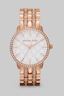 Michael Kors Lady Nini Round Rose Goldtone Bracelet Watch - Lyst