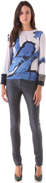 Preen Painted Top in Blue - Lyst