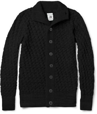 S.N.S Herning Stark Chunky Waffleknit Wool Cardigan - Lyst