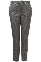 Topshop Tiled Print Jacquard Cigarette Trousers