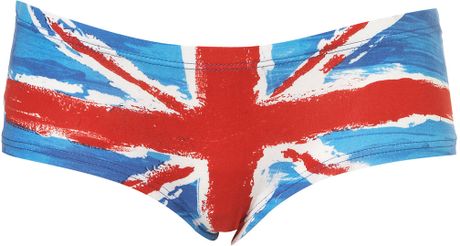 Topshop Union Jack Painted Cheeky Pants in Multicolor (multi) - Lyst