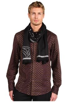 Versace Chevron Fringe Scarf - Lyst