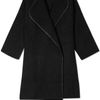 Vince Honeycomb Wool Leather Trim Car Coat in Black - Lyst