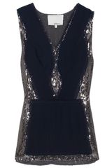 3.1 Phillip Lim Sequin V Neck Top