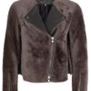 3.1 Phillip Lim Motorcycle Shearling Jacket in Brown - Lyst