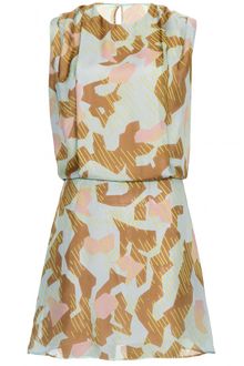 Acne Marlow Camouflage Print Silk Dress - Lyst