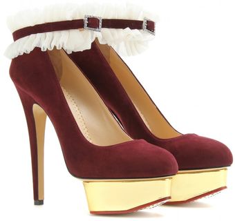 Charlotte Olympia Dolly Platform Pumps with Ruffled Anklets - Lyst