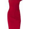 Donna Karan New York Draped Stretch Jersey Knot Dress in Red (scarlet) - Lyst