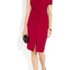Donna Karan New York Draped Stretch Jersey Knot Dress in Red (scarlet) - Lyst