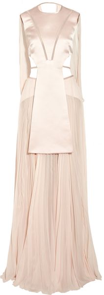 Esteban Cortazar Cutout Satin and Chiffon Gown - Lyst