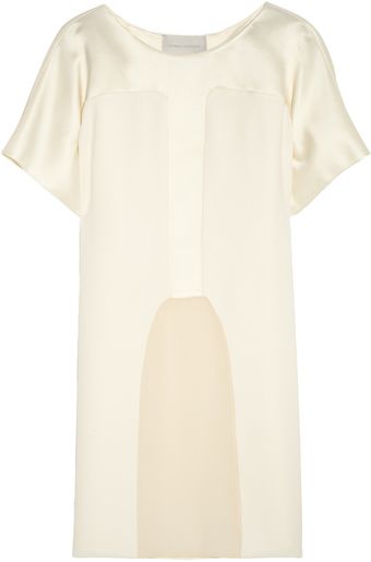Esteban Cortazar Paneled Cady Duchess Satin and Chiffon Top - Lyst