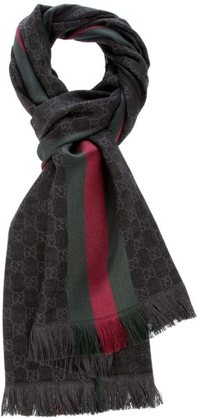 Gucci Print Scarf in Black for Men - Lyst