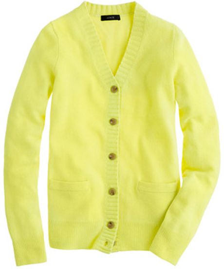 J.crew Dream Cardigan in Yellow (neon kiwi) - Lyst