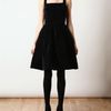 Lanvin Structured Velvet Dress in Black - Lyst