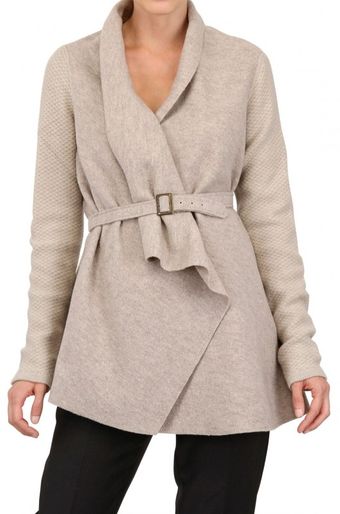 Laura G Wool Cloth Wrap Jacket - Lyst