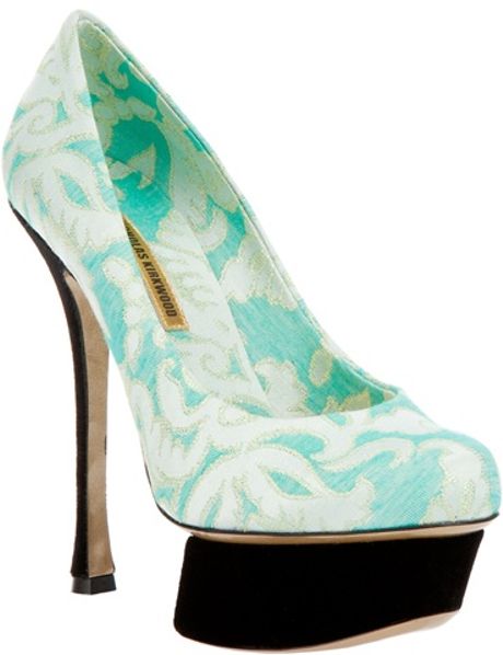 Nicholas Kirkwood Printed Platform Pump in Green (mint) - Lyst