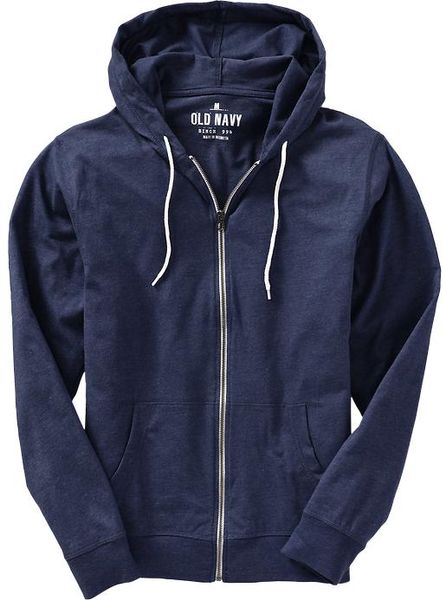 Old Navy Lightweight Jersey Zip Hoodie in Blue for Men (navy heather)