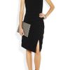 Rag & Bone Origami Leather Detailed Crepe Dress in Black - Lyst