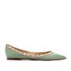Valentino Rockstud Leather Ballerinas in White - Lyst