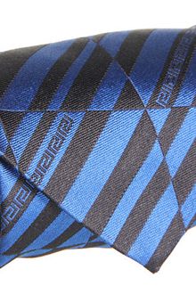 Versace Broken Stripe Greca Tie - Lyst