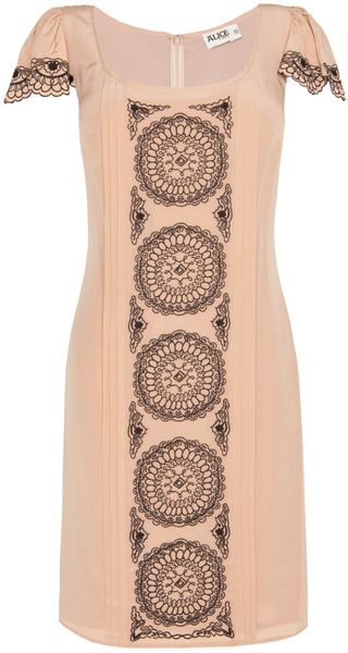Alice By Temperley Rita Dress in Pink (nude/black) - Lyst