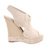 Donna Karan New York Wedge Pumps  in Beige (s) - Lyst