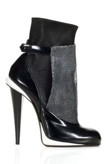 Fendi Fw Victorian Stretch Bootie with Shagreen Apron - Lyst
