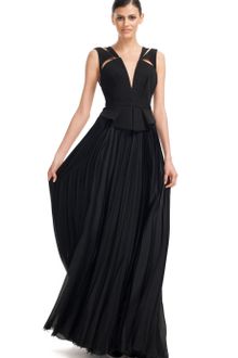 J. Mendel Deep V Cut Out Gown - Lyst