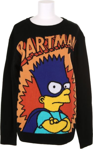 Jeremy Scott Bartman Wool Knit Jumper in Black (red) - Lyst