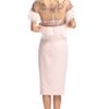 Marchesa Resort Stretch Crepe Embroidered Cocktail Dress in Pink (shell pink) - Lyst
