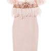 Marchesa Resort Stretch Crepe Embroidered Cocktail Dress in Pink (shell pink) - Lyst