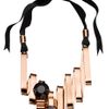 Mawi Fw Amethyst Shard and Large Crystal Necklace On Black Ribbon in Black (rose gold) - Lyst