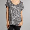 Michael By Michael Kors All Over Sequin Top in Gray (gunmetal) - Lyst