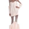 Paula Raia  Long Sleeved Pale Pink Illusion Gown in Pink (pale pink) - Lyst