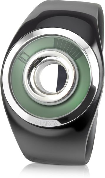 Philippe Starck Shiny Black O-ring Watch in Black for Men