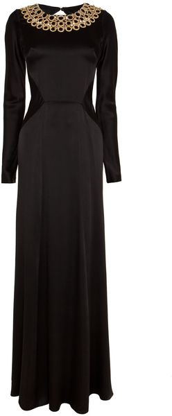 Temperley London Long Open Back Carmel Dress in Black - Lyst