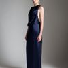 Temperley London Bicolour Long Carmel Drape Dress in Blue (navy/black) - Lyst